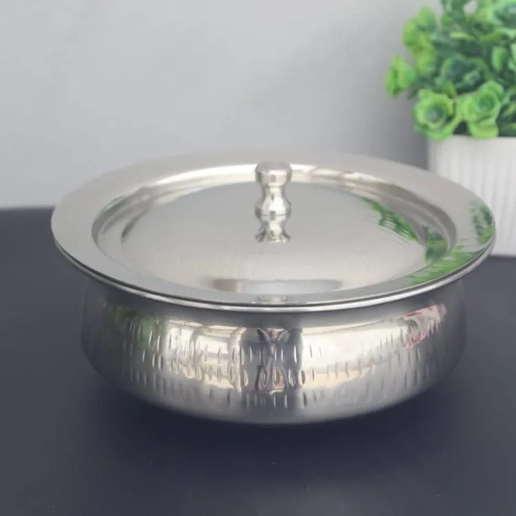 Stainless Steel Serving Handi Hammered Heavy Weight Handy Craft - Heaven of homes