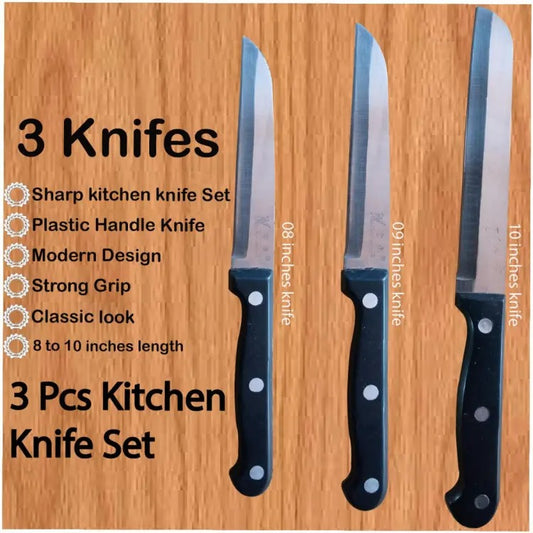 3 Pcs Kitchen knife set best quality imported knife for multi purpose cooking knives vegetable knives - Heaven of homes