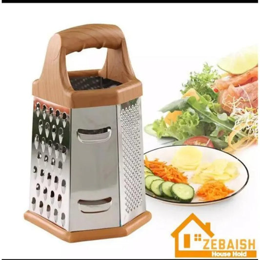 Kitchen Stainless Steel 6 Sided Box Grater Cheese Slicer -Kadu Kush-Onion and Potato Cutter, Peeler,Slicer-Salad Cutter - Heaven of homes