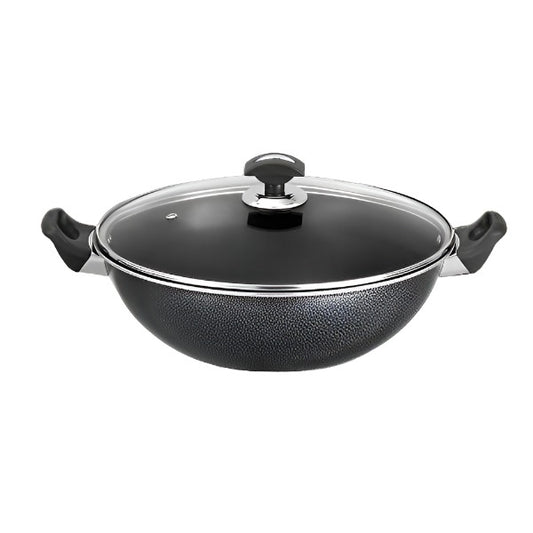 Sonex™ Cooking Wok Non Stick Karai with Glass Lid - Heaven of homes