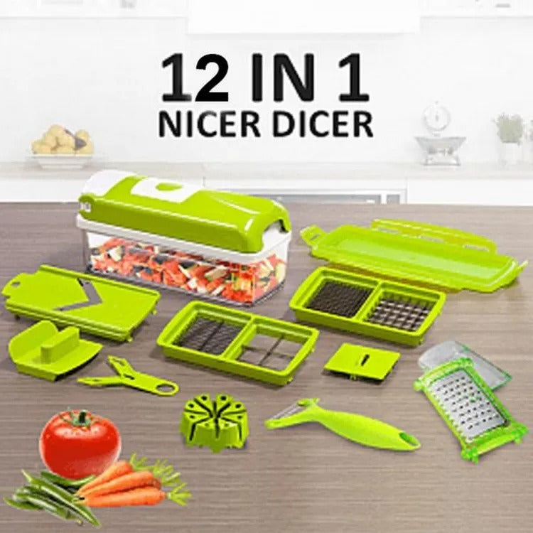 Speedy Chopper 12 Pieces Nicer Dicer Plus Fruit & Vegetable Slicer All in One Kitchen Gadget - Heaven of homes