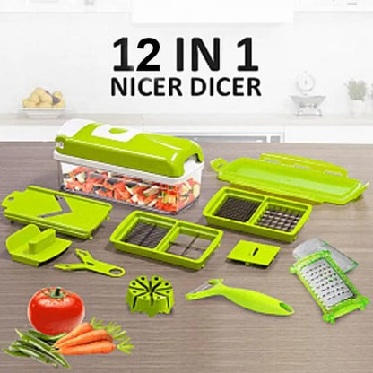 Speedy Chopper 12 Pieces Nicer Dicer Plus Fruit & Vegetable Slicer All in One Kitchen Gadget - Heaven of homes