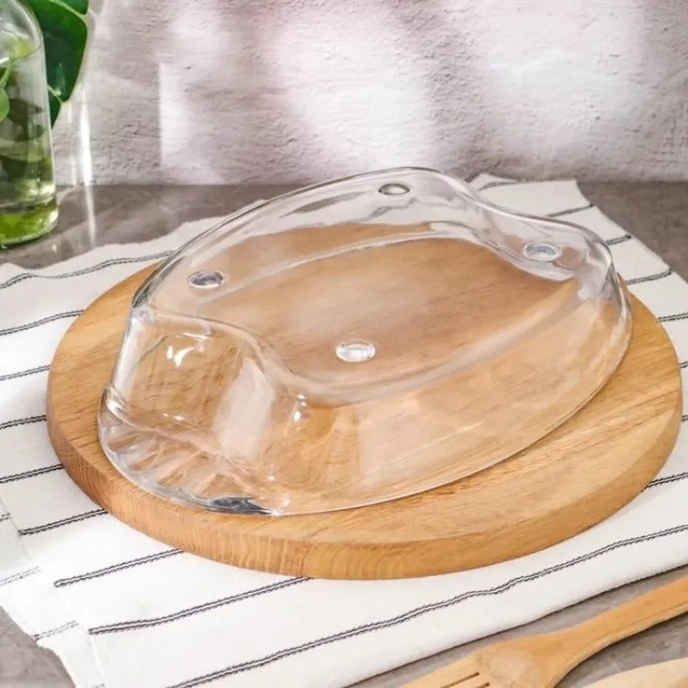 Set of 3 Primex Glass Oven Dish Transparent Baking Dish Clear Glass Shatter Proof Dishes - Heaven of homes