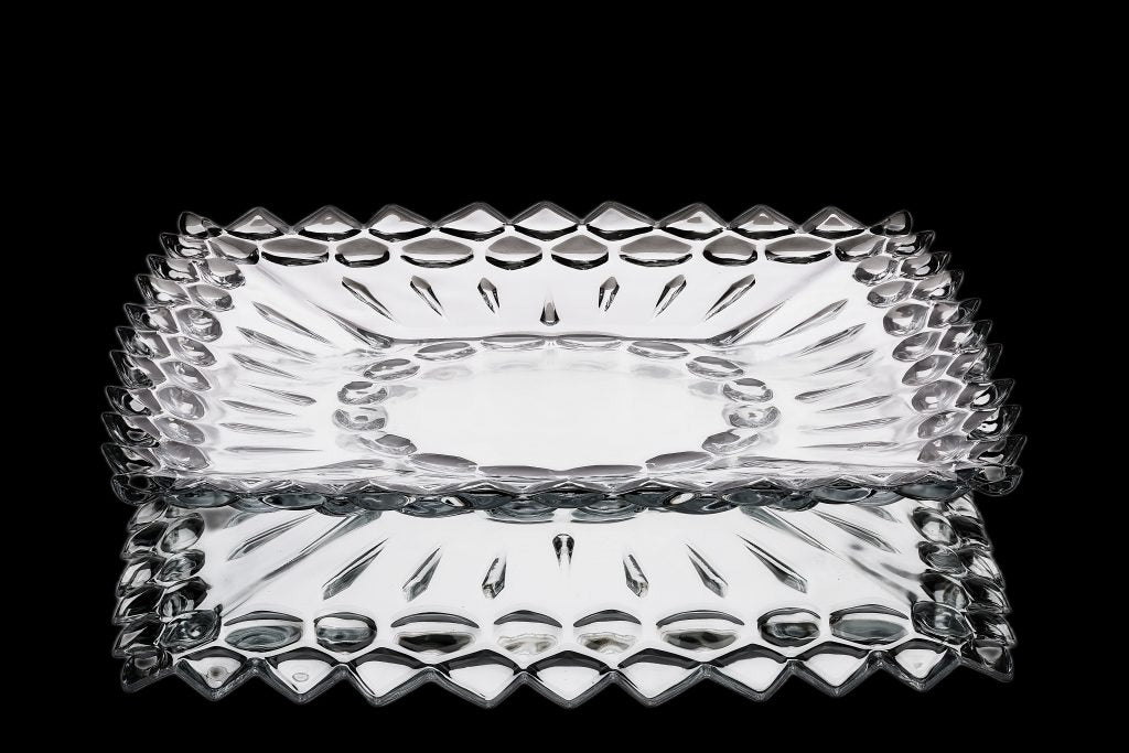 Diplomat Glass Serving Dish 12 Inches Imported - Heaven of homes