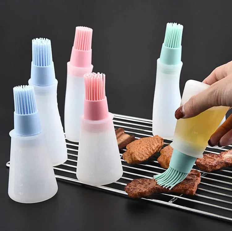 Eco-Friendly Silicone Cooking Oil Bottle with Basting Brush - Heaven of homes