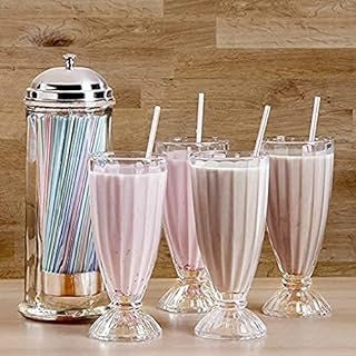 Delisoga® Premium Milkshake/Juice Glass | Falooda Glass - Set of 6 340 ML - Heaven of homes