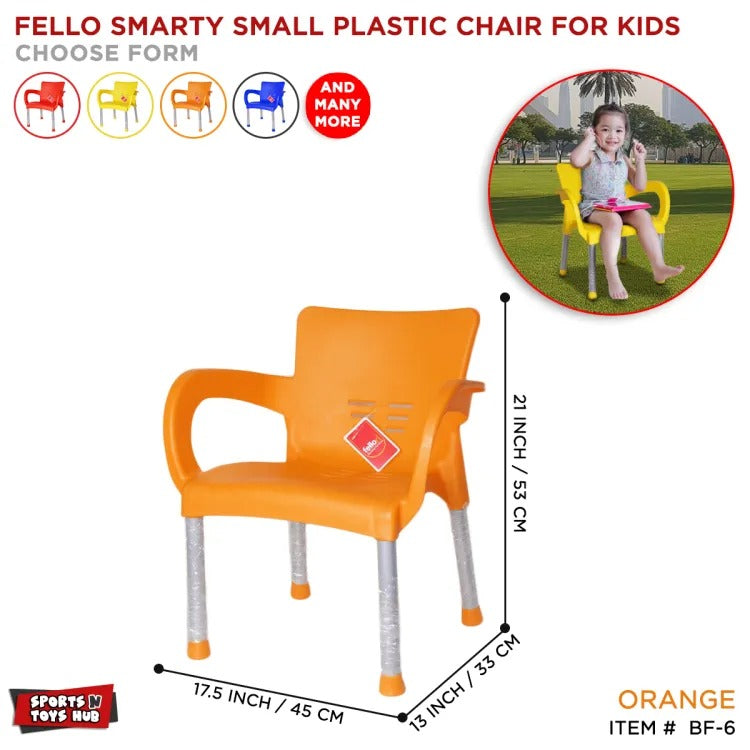 Fello Kids Plastic Chair With Steel Legs Kids Fun & Play - Heaven of homes