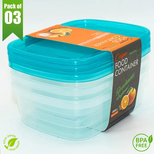 Pack of 3 1000ml Plastic Food Storage Containers, Premium Quality Food Container Box - Heaven of homes