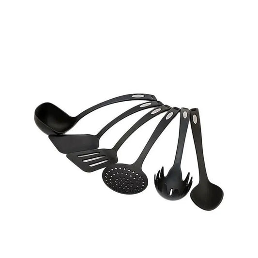 Pack of 6 - Non-Stick Cooking Utensils - Black For Non Stick Pots and Pans - Heaven of homes