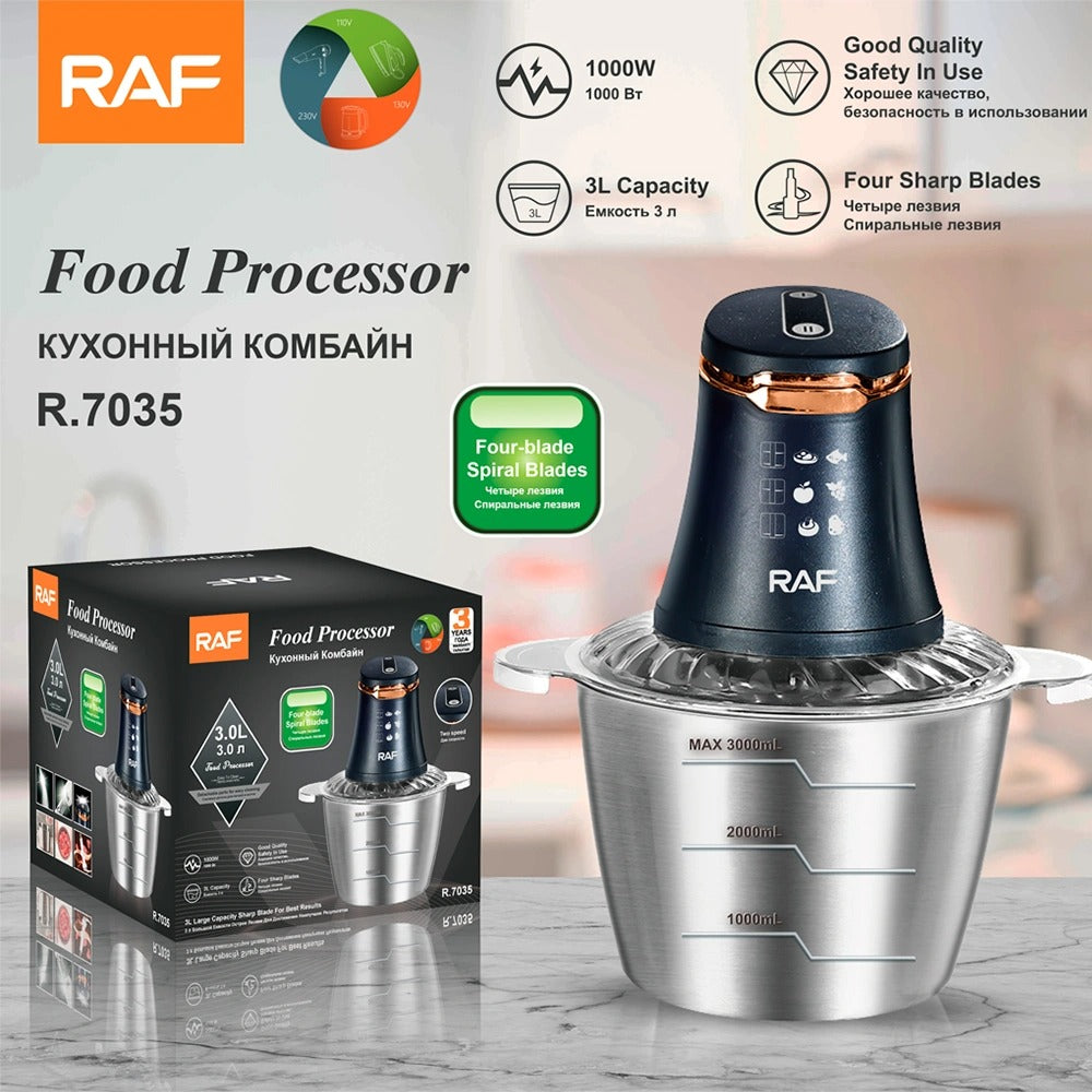 RAF™ Electric Food Processor & Meat Chopper with 2 Speed 3 Litre Capacity - Heaven of homes