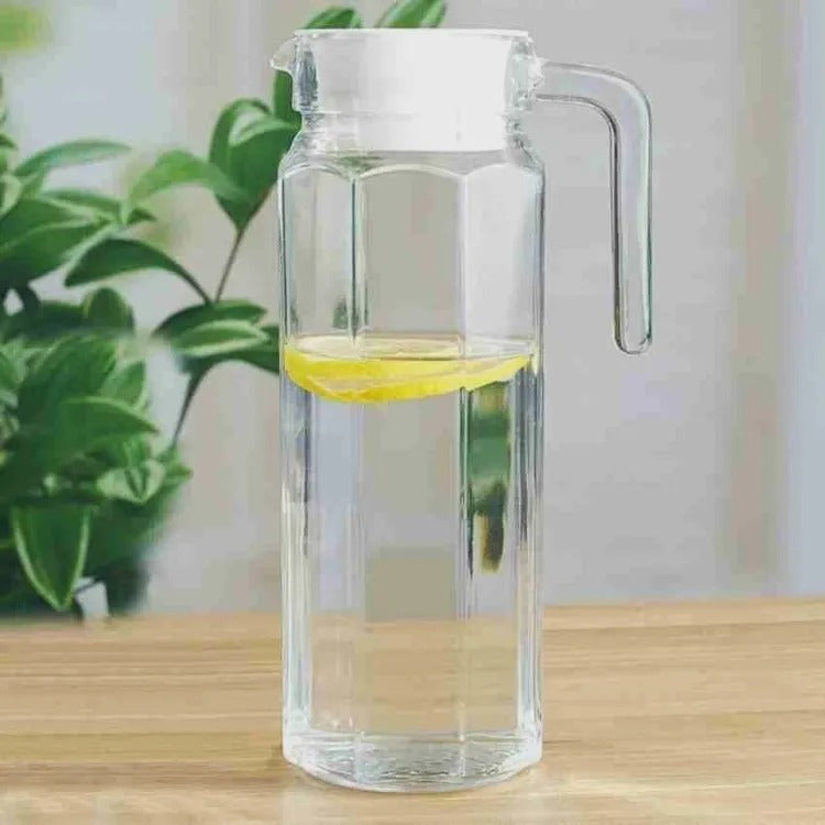 Delisoga® 1.2-Litre Clear Glass Oil Jug with Lid - Durable & Stylish Storage Solution - Heaven of homes