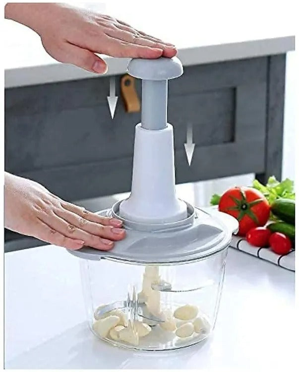 Manual Food Chopper-1500 ML Speedy Chopper with 3 Curved Stainless Steel Blades-Handheld Vegetable Chopper,Mincer,Mixer-Blender to Chop Fruits Onions,Nuts,Ginger,Herbs,Garlics - Heaven of homes