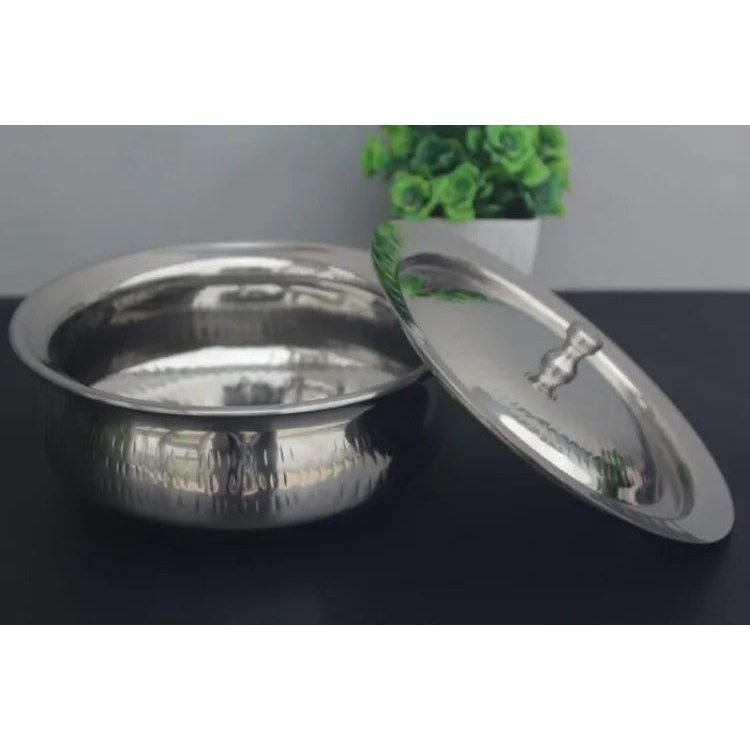 Stainless Steel Serving Handi Hammered Heavy Weight Handy Craft - Heaven of homes