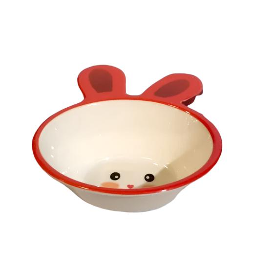 Set of 4 Heaven Melamine Rabbit-Shaped Kids Bowl – Multi-Color, 6.5" x 5" x 2" Deep | Durable & Fun for Mealtime - Heaven of homes