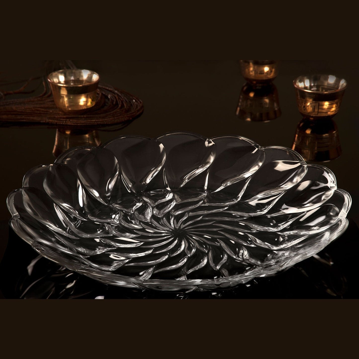 Florence Glass Serving Dish 12 Inches Imported - Heaven of homes