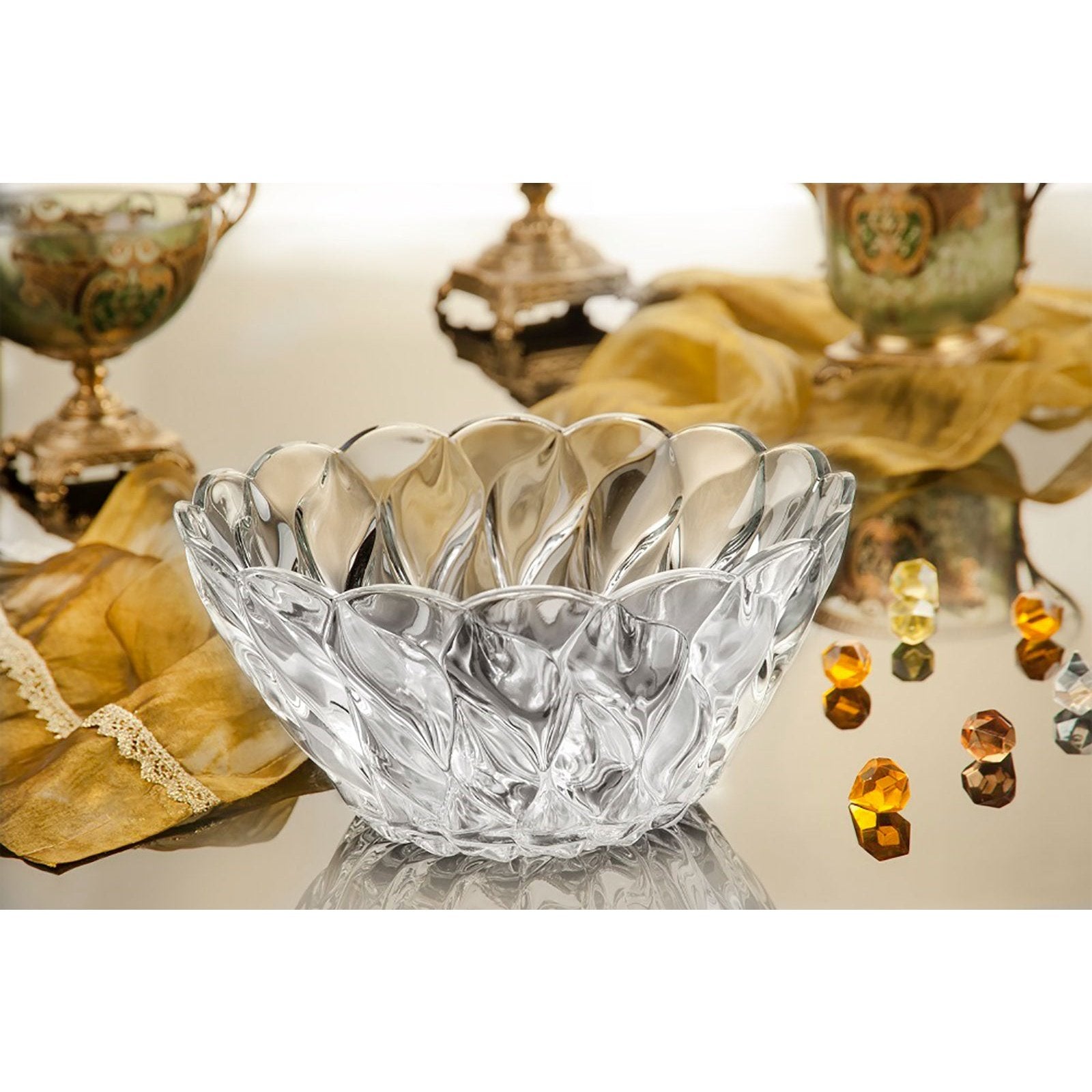 Heaven Set of 7 Fruit Set Clear Glass 1 Large Bowl & 6 Small Bowls - Heaven of homes