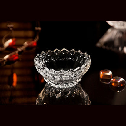 Royal Set of 6 Fruit Bowls Yaqout Serving Bowls Clear Glass 4.5 Inches - Heaven of homes